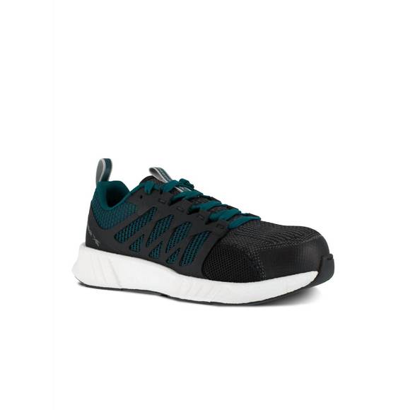 NEW REEBOK women's fusion flexweave athletic work shoe - medium width in black - Picture 1 of 3